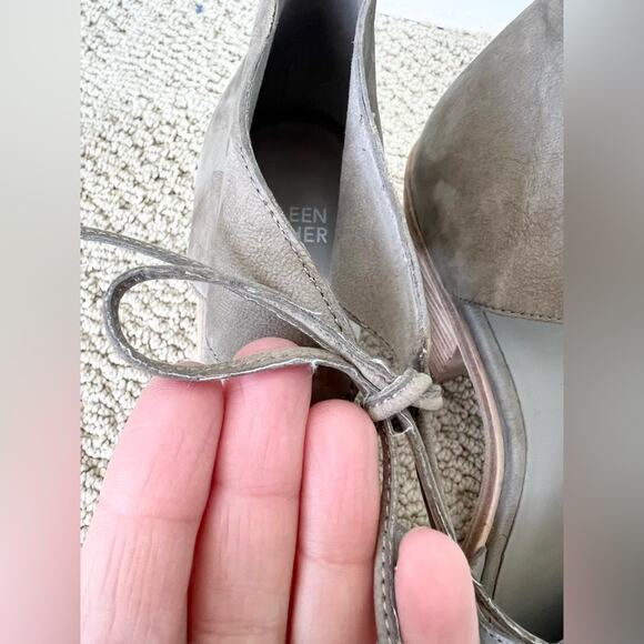 Eileen fisher ann ankle tie shoes suede nubuck moon grey size 9 - Picture 5 of 9